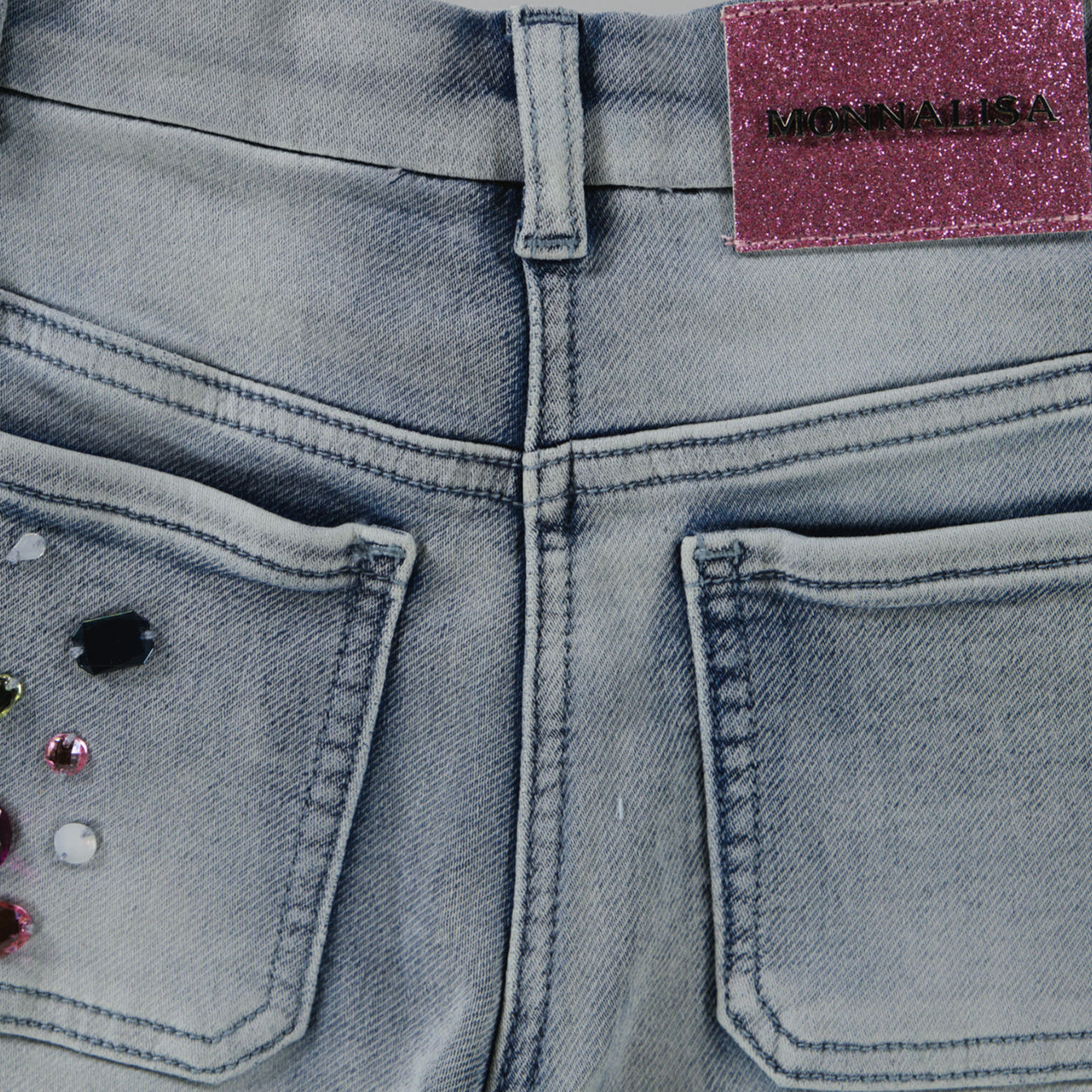 MonnaLisa Enfant Filles Jeans Bleu Clair