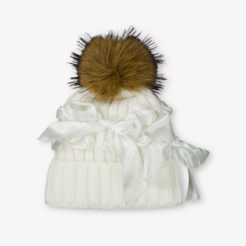 Monnalisa Kids Girls Hat Offwhite