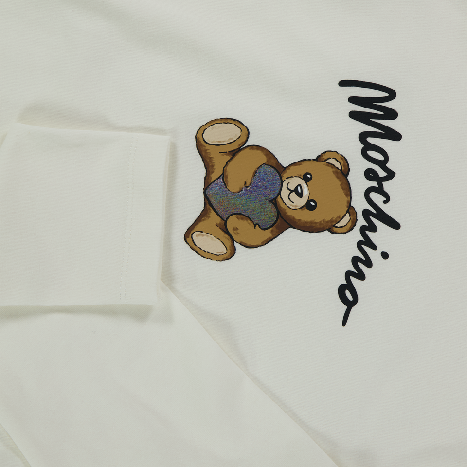Moschino Niño Chicas Camiseta en Blanco Roto