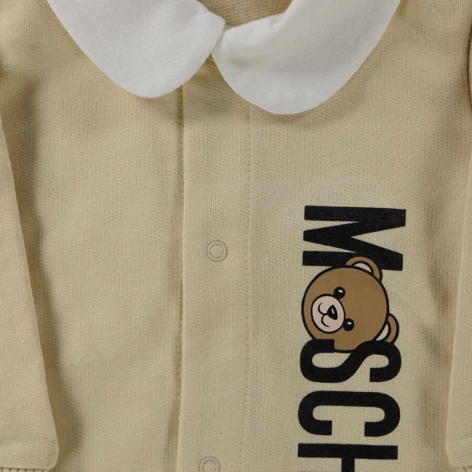 Moschino Baby Unisex Playsuit  Light Beige
