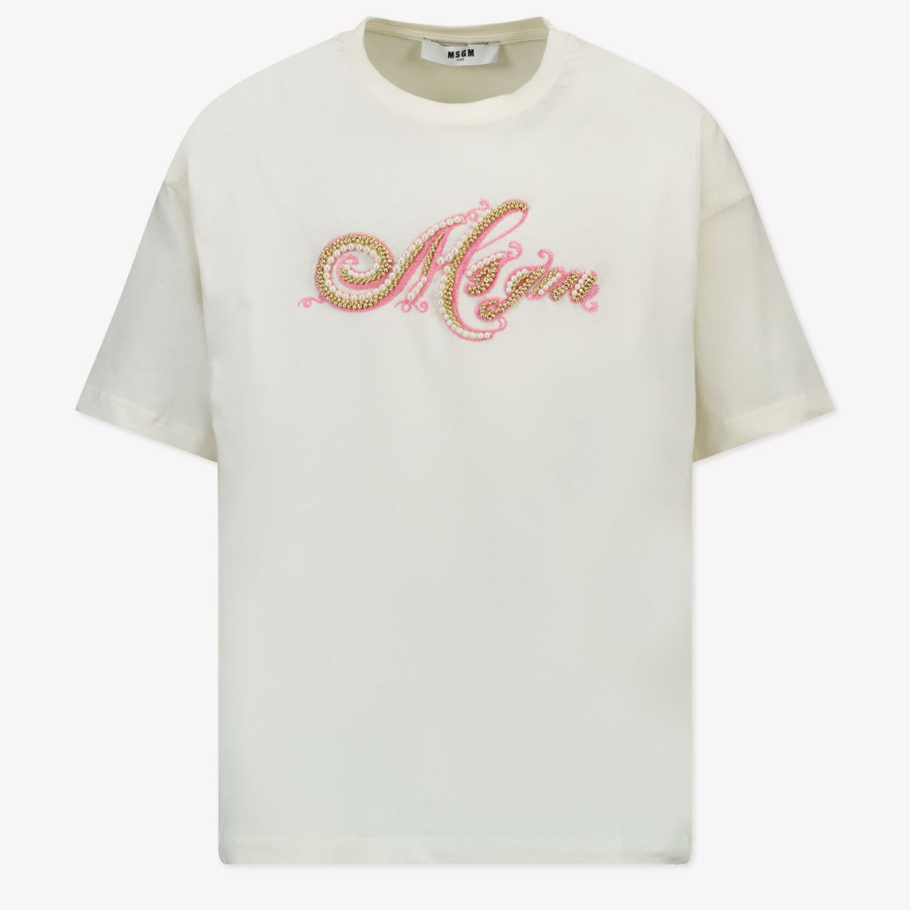 MSGM Kinder Mädchen T-Shirt Grauweiß