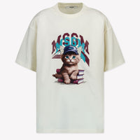 MSGM Ragazzo Ragazze Maglietta dentro Off White