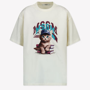 MSGM Ragazzo Ragazze Maglietta dentro Off White