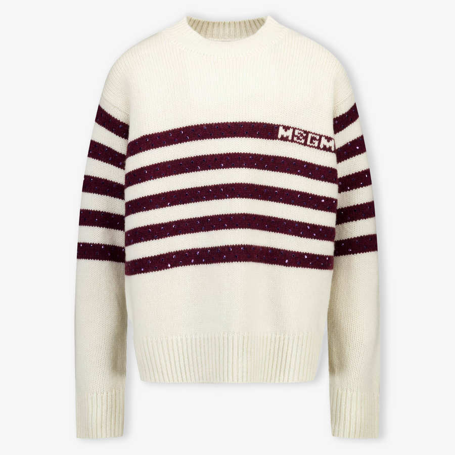 MSGM Enfant Filles Pull dans le blanc off