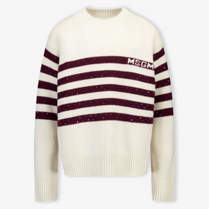 MSGM Kinder Mädchen Pullover Grauweiß