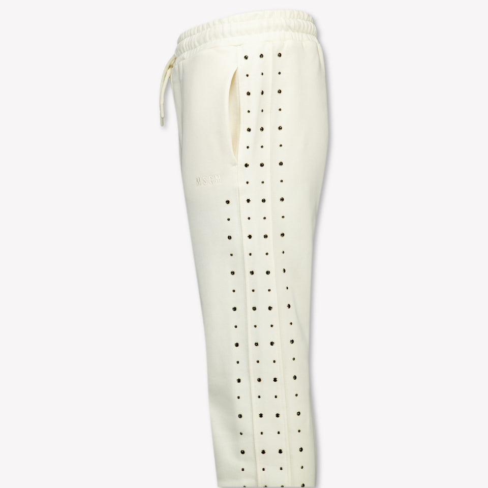 MSGM Ragazzo Ragazze Pantaloni Off White