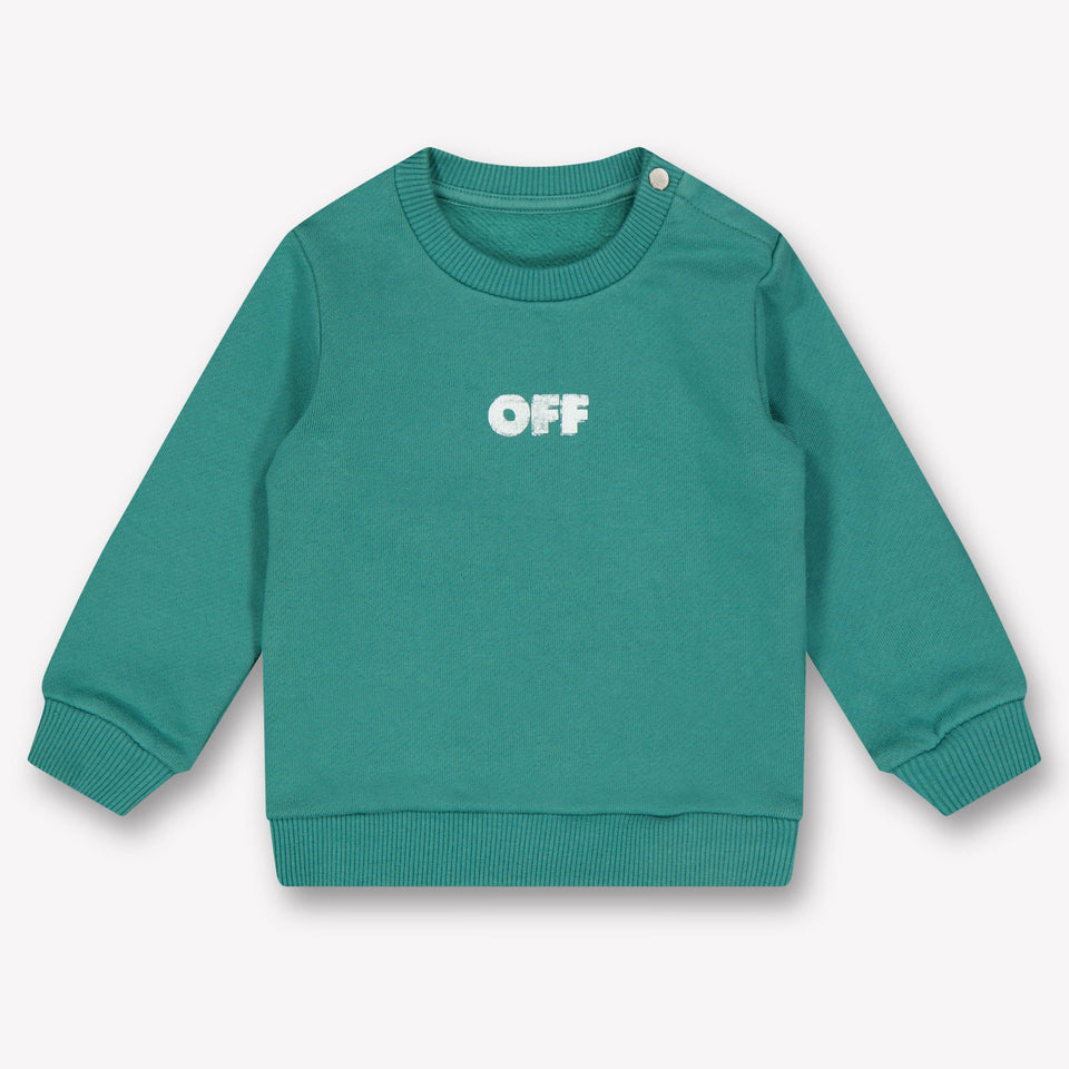 Off-White Bebé Chicos Suéter en Verde