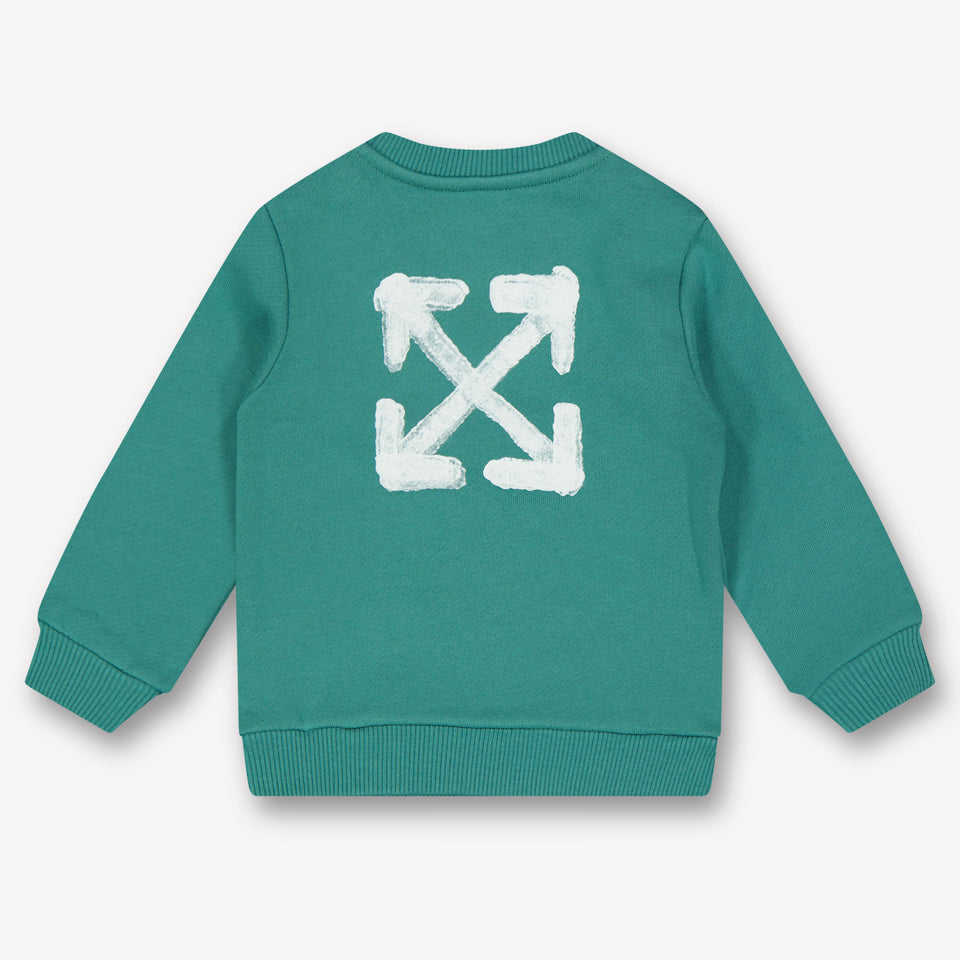 Off-White Bebé Chicos Suéter en Verde