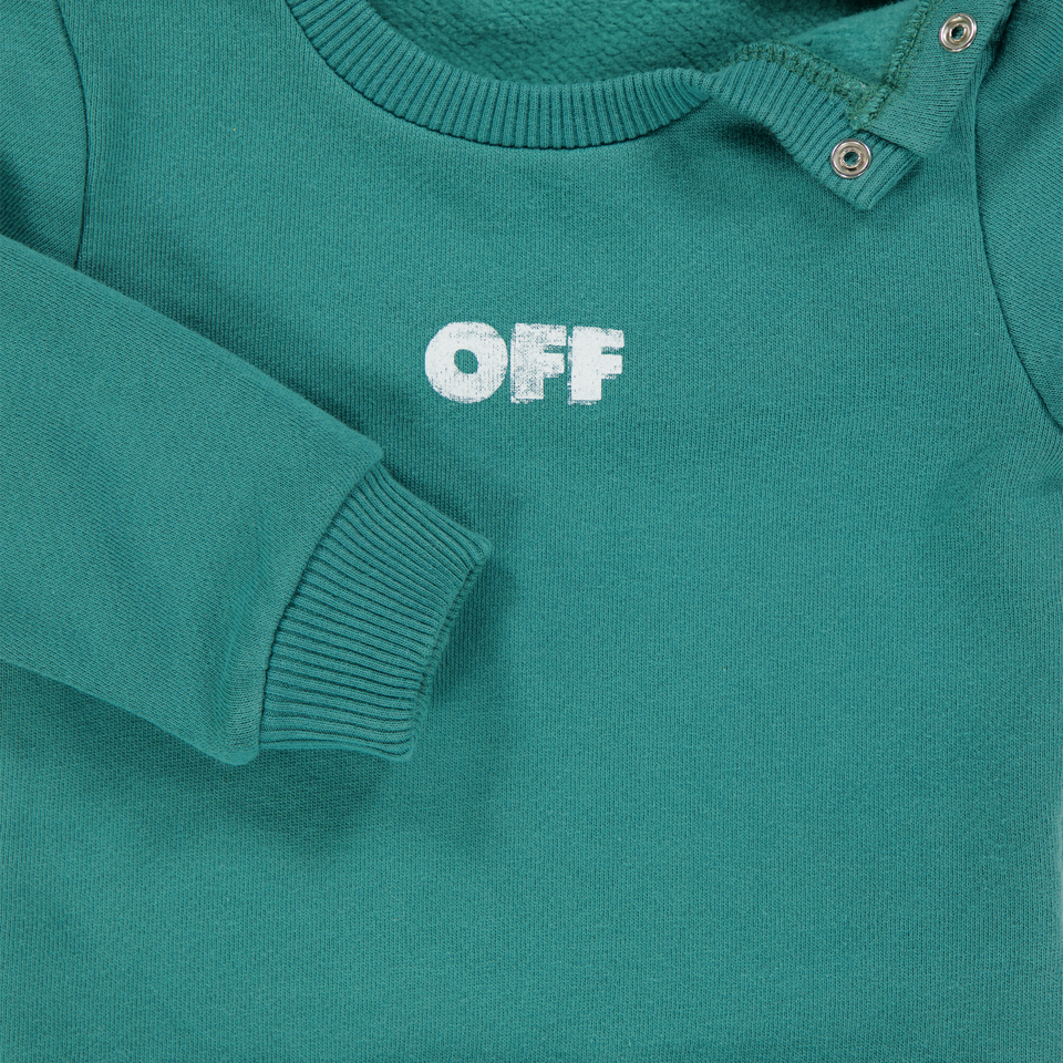Off-White Bebé Chicos Suéter en Verde
