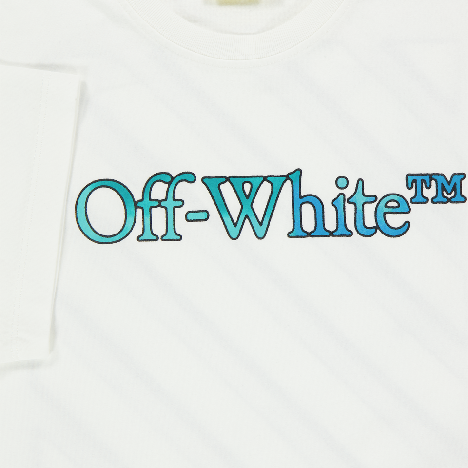 Off-White Niño Chicos Camiseta en Blanco