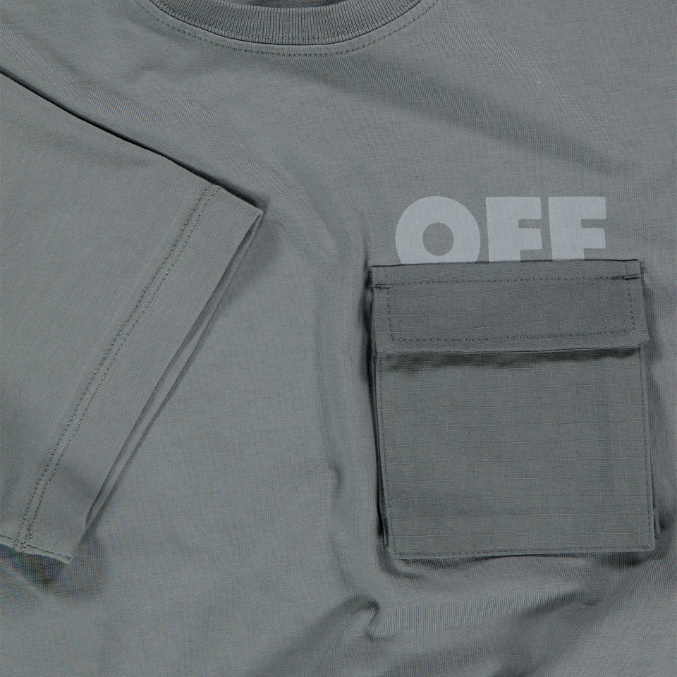 Off-White Ragazzo Ragazzi Maglietta dentro Grigio Scuro