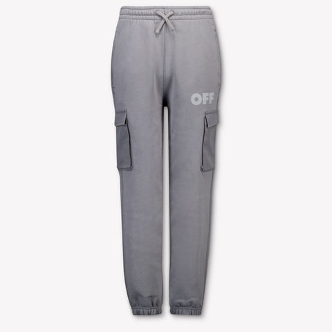 Off-White Niño Chicos Pantalones Gris Oscuro