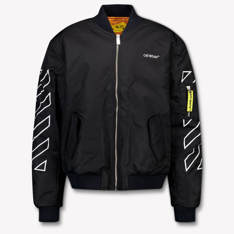 Off-White Kinder Jongens Winterjas In Zwart