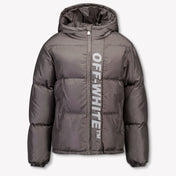 Off-White Niño Chicos Chaqueta de invierno Gris Oscuro