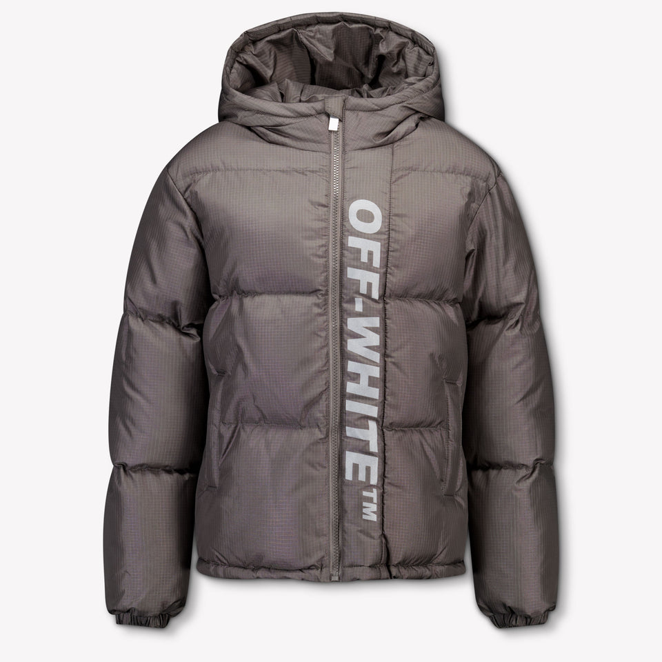 Off-White Niño Chicos Chaqueta de invierno Gris Oscuro