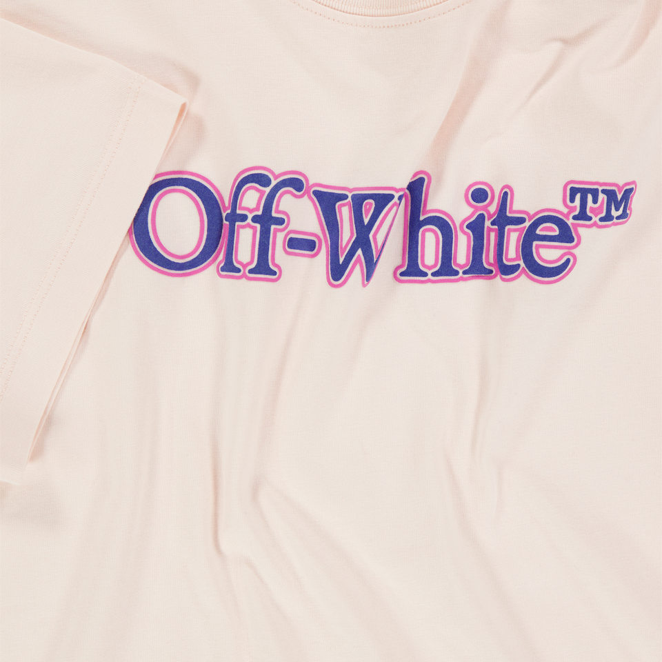 Off-White Niño Chicas Camiseta en Rosa claro