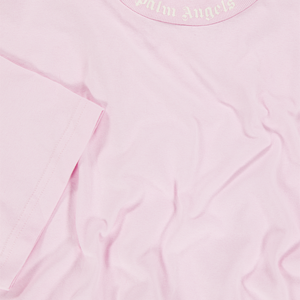 Palm Angels Kinder Meisjes T-Shirt In Licht Roze