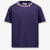 Palm Angels Kids Girls  T-Shirt Navy