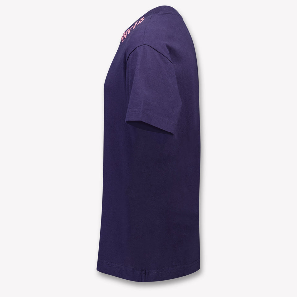 Palm Angels Kids Girls  T-Shirt Navy