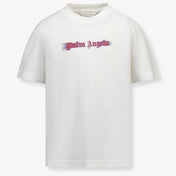 Palm Angels Niño Chicos Camiseta en Blanco Roto