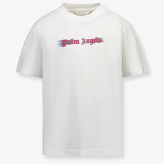 Palm Angels Niño Chicos Camiseta en Blanco Roto