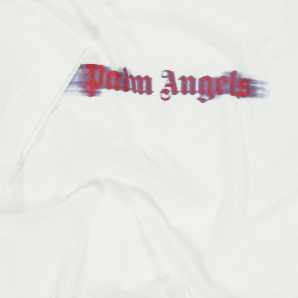 Palm Angels Niño Chicos Camiseta en Blanco Roto