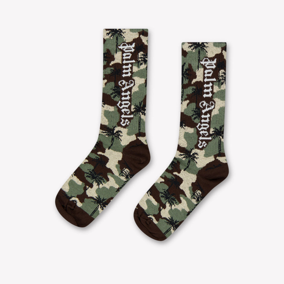 Palm Angels Kids Boys  Socks Army