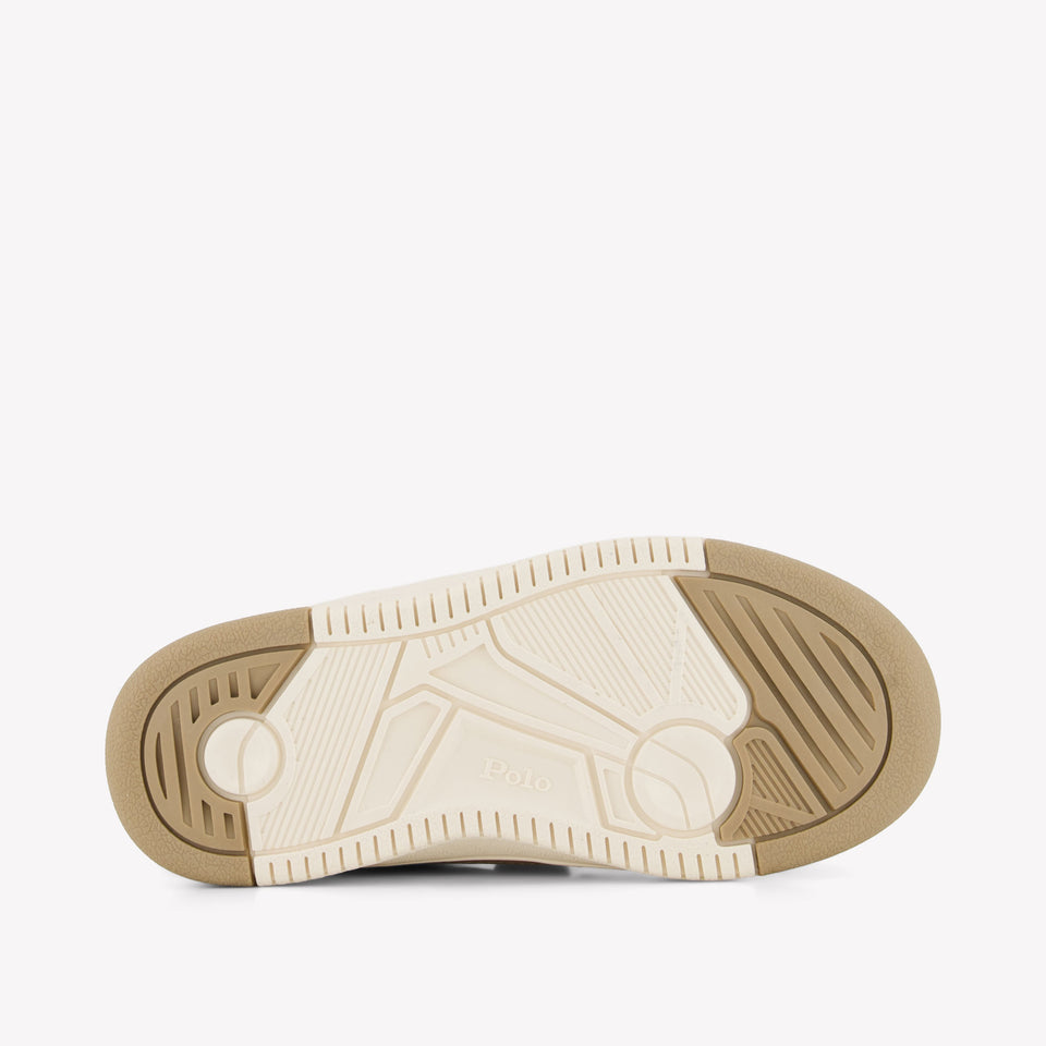 Ralph Lauren Masters Court Ii Jongens Sneakers In Beige