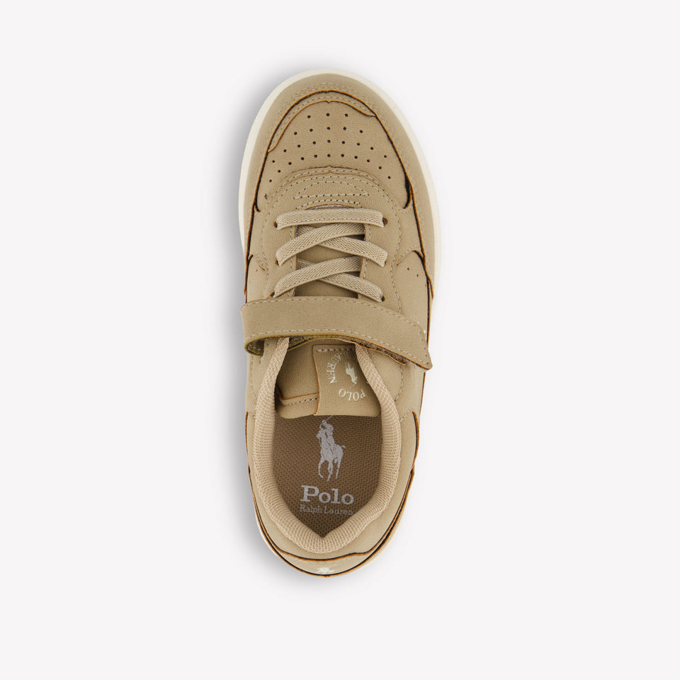 Ralph Lauren Masters Court Ii Jongens Sneakers In Beige