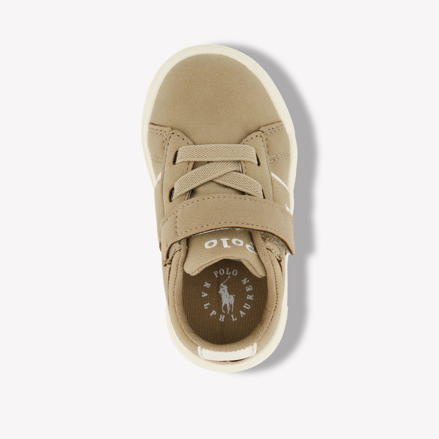 Ralph Lauren Fret Garçons Baskets Beige Clair