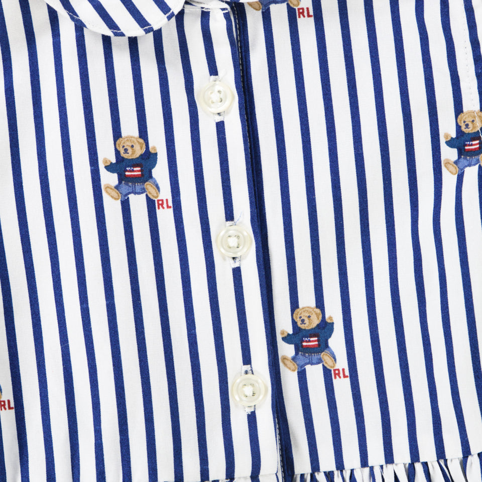 Ralph Lauren Bebé Chicas Vestido Navy