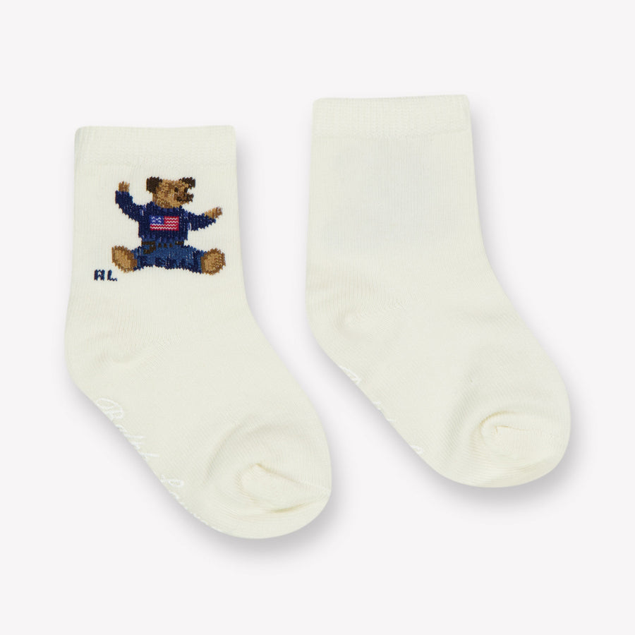 Ralph Lauren Baby Unisex Sokjes In Off White