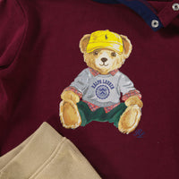 Ralph Lauren Baby Jongens Setje In Bordeaux