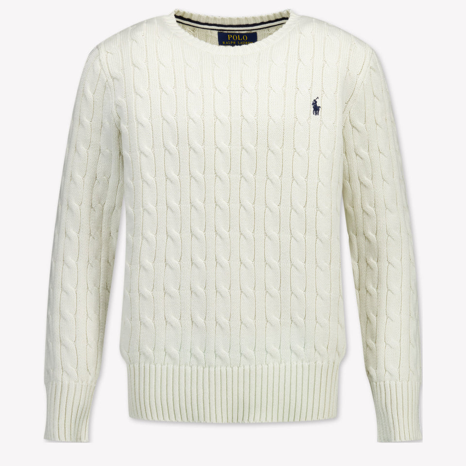 Ralph Lauren Enfant Garçons Pull dans le blanc off