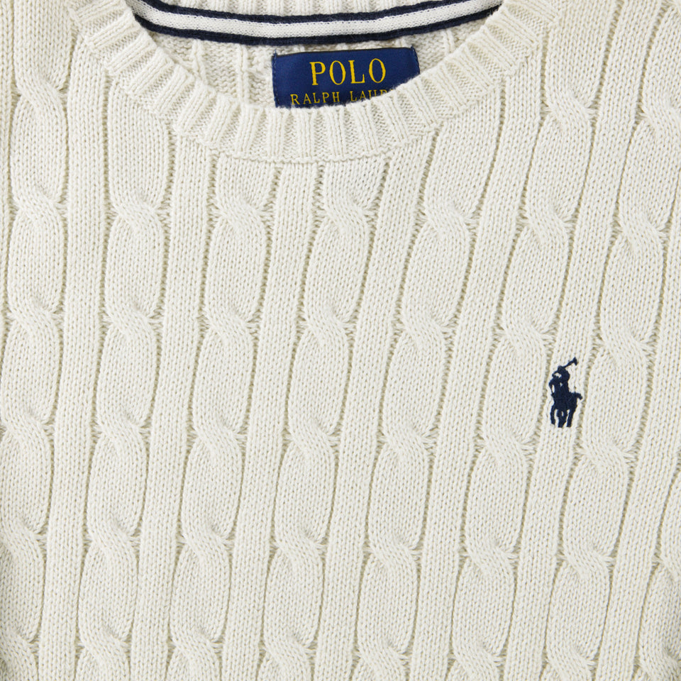 Ralph Lauren Enfant Garçons Pull dans le blanc off