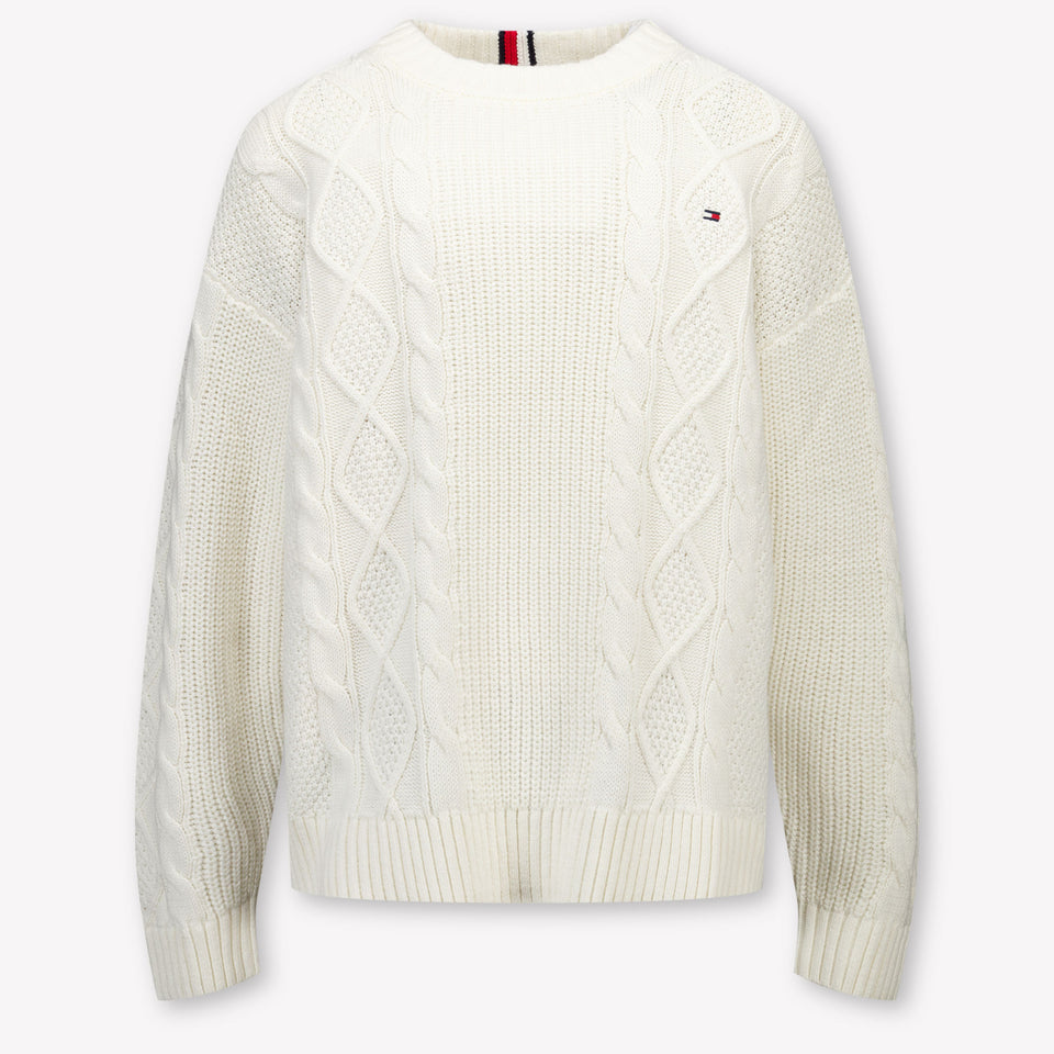 Tommy Hilfiger Enfant Garçons Pull dans le blanc off