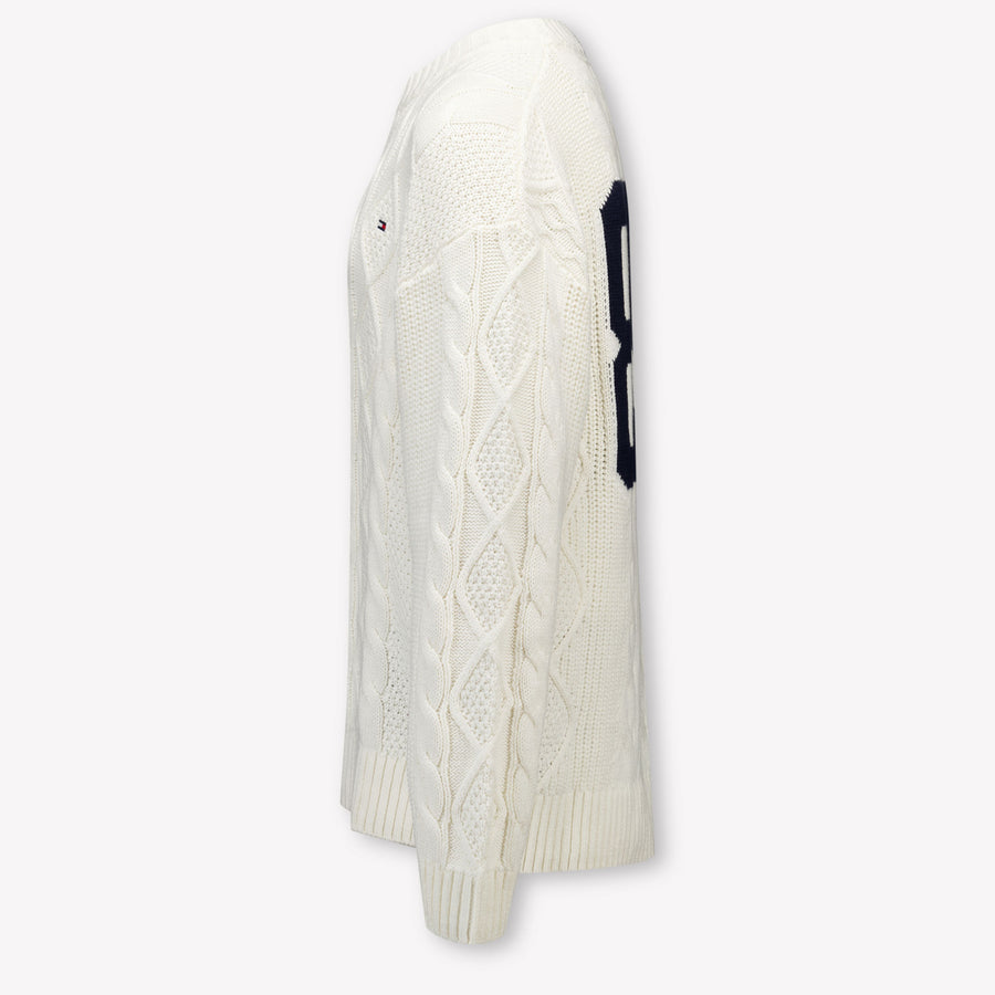 Tommy Hilfiger Enfant Garçons Pull dans le blanc off