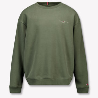 Tommy Hilfiger Ragazzo Unisex Maglione in Esercito