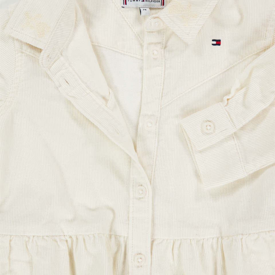 Tommy Hilfiger Bebé Chicas Vestido Blanco Roto