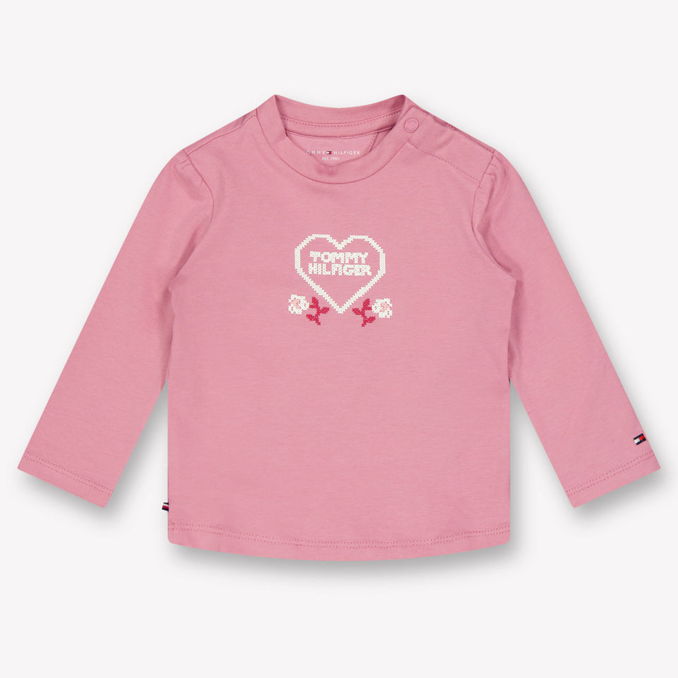 Tommy Hilfiger Bébé Filles T-shirt Rose Foncé