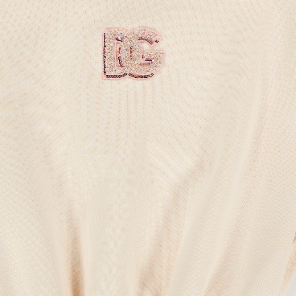 Dolce & Gabbana Kinder Meisjes Jurk In Licht Roze