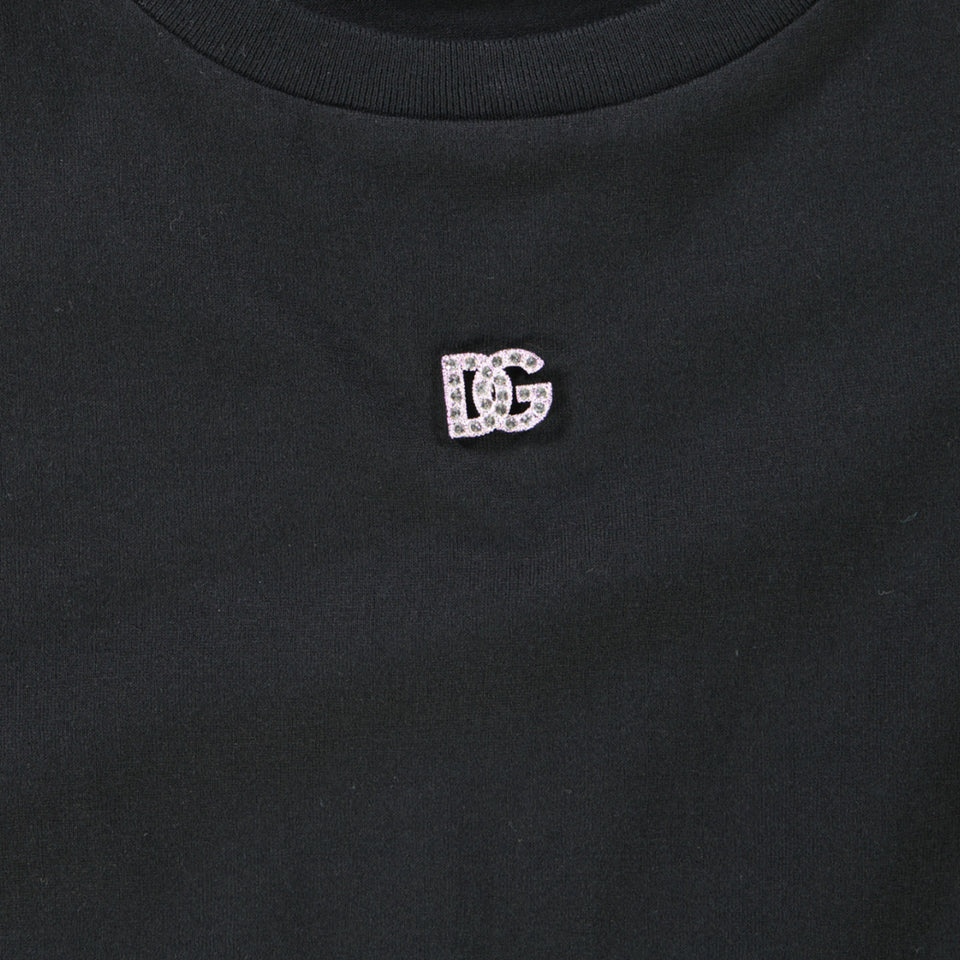 Dolce & Gabbana Kinder Meisjes T-Shirt In Zwart