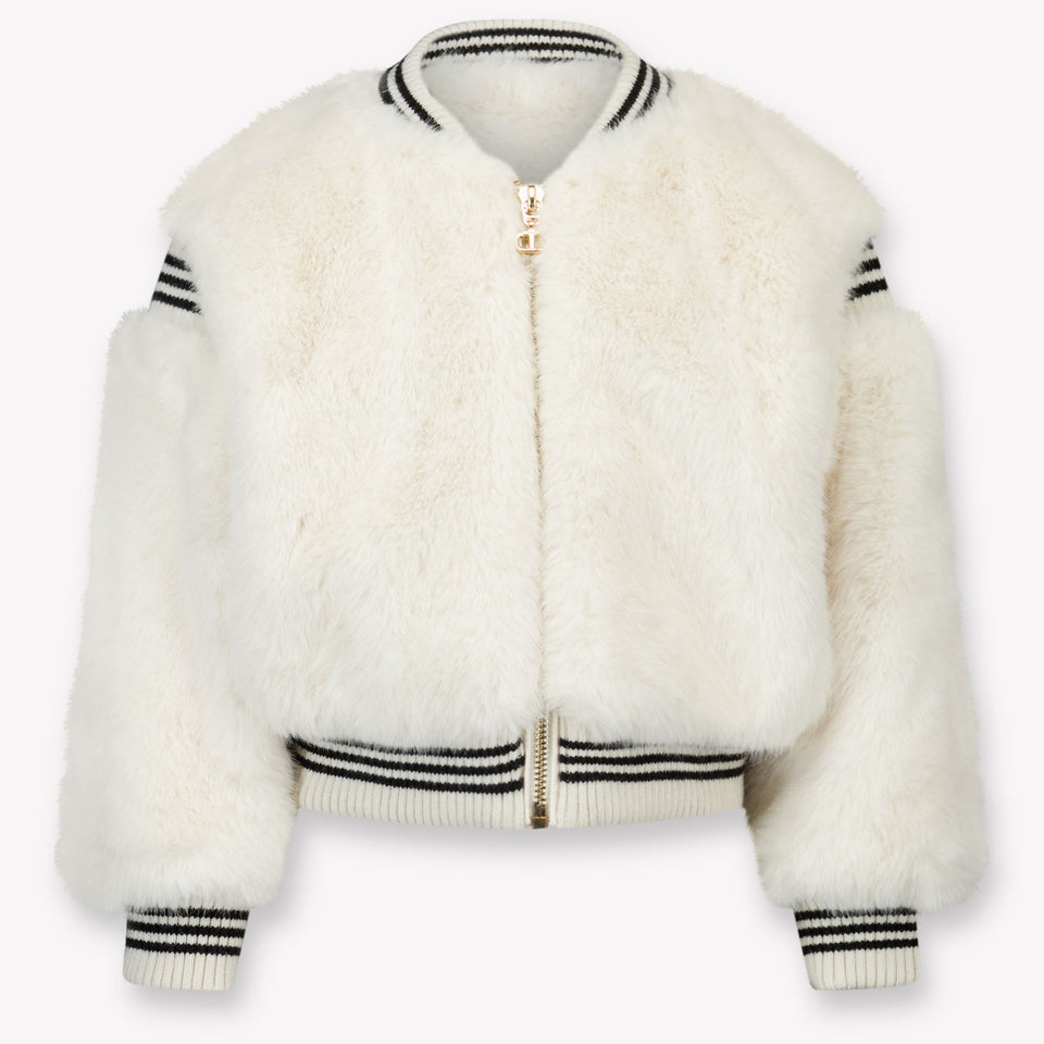 Twinset Kinder Meisjes Faux Fur Jassen In Off White