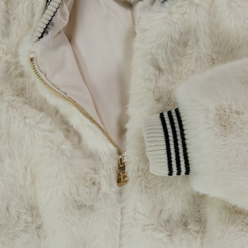 Twinset Kinder Meisjes Faux Fur Jassen In Off White