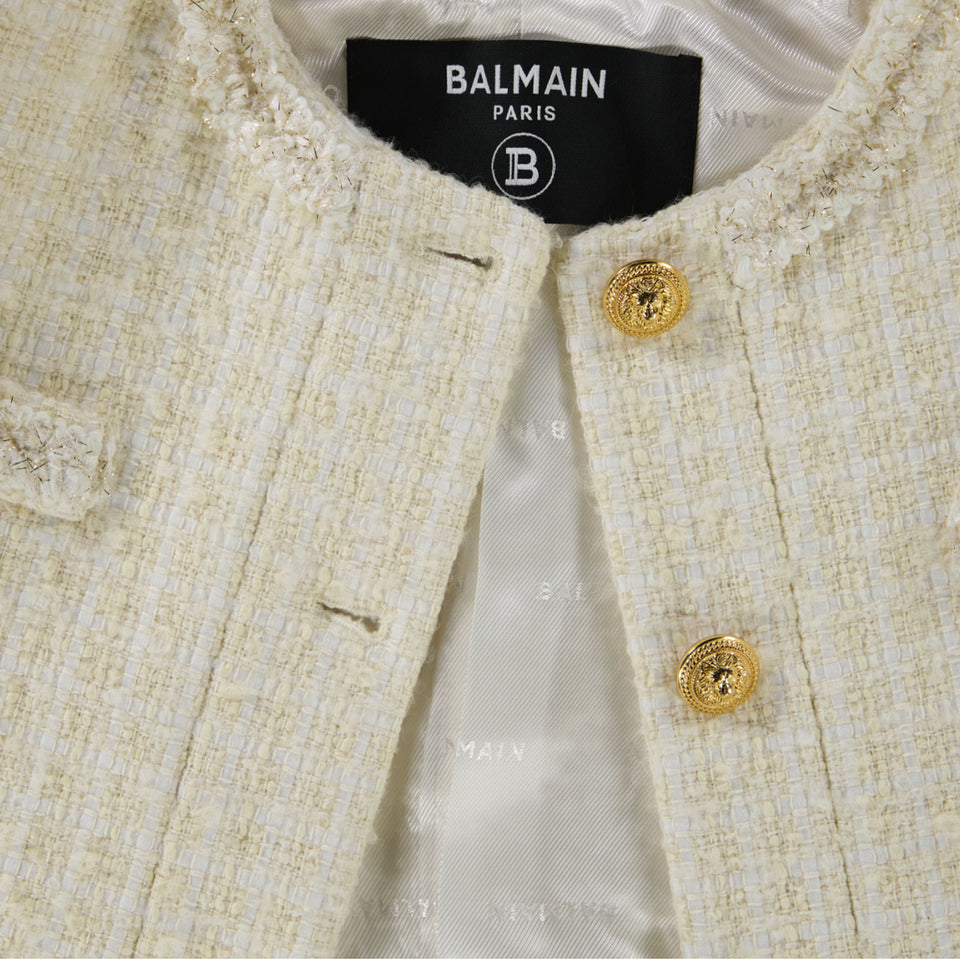 Balmain Kinder Meisjes Colbert In Off White