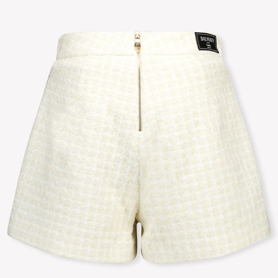 Balmain Niño Chicas Shorts tes Blanco Roto