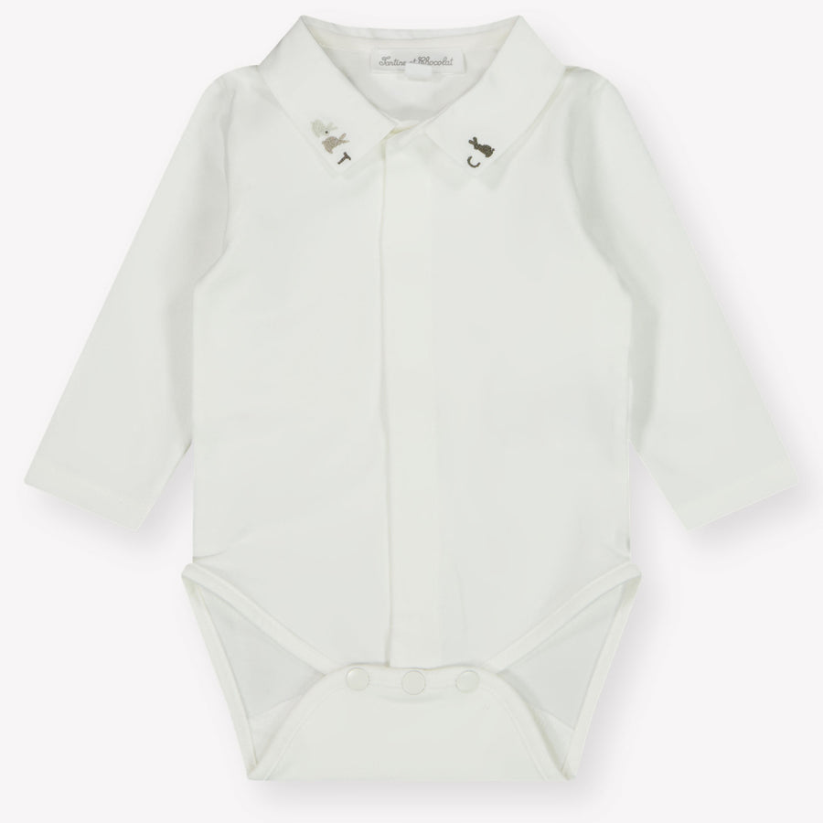 Tartine et chocolaat bébé Garçons Romper en blanc