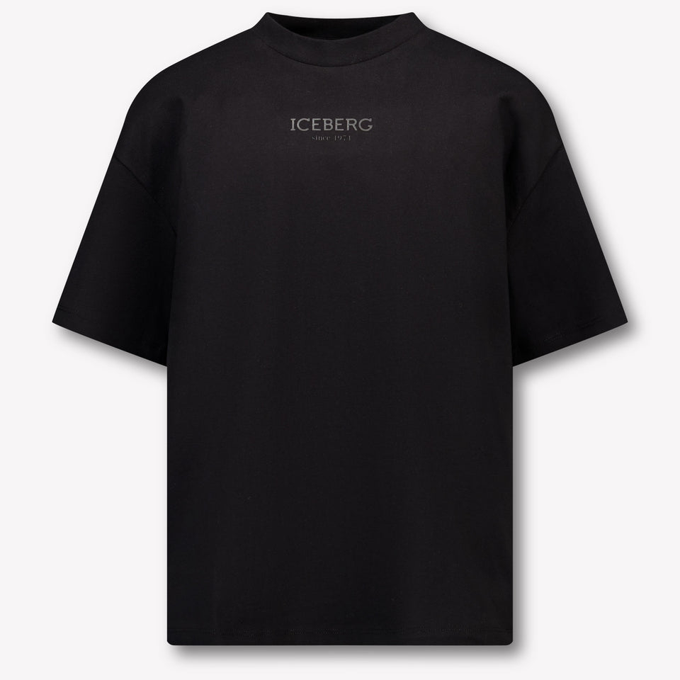 Iceberg Niño Chicos Camiseta en Negro