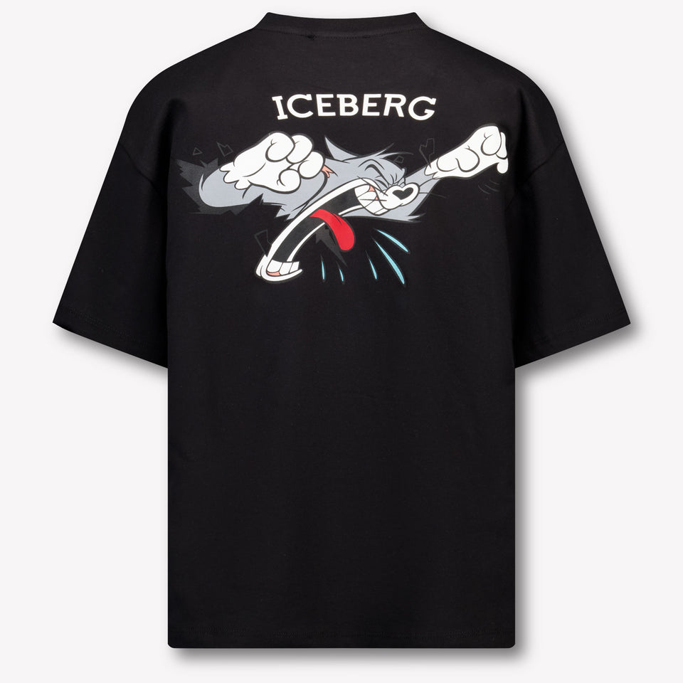 Iceberg Niño Chicos Camiseta en Negro