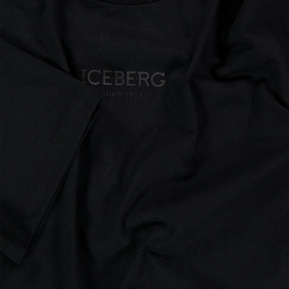 Iceberg Niño Chicos Camiseta en Negro